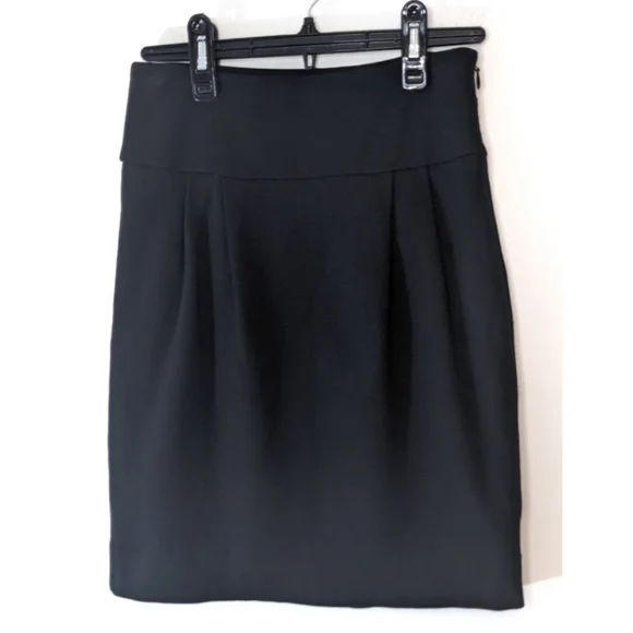 Club Monaco Black Pleated Pencil Skirt 0 - Picture 1 of 6